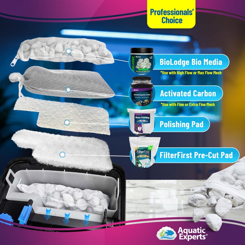 Aquatic Experts Max Flow Filter Media Bags - Secure Zipper Bags for Fish Tank, Aquarium and Pond, 5" x 9" - 4 Pack - Image 5